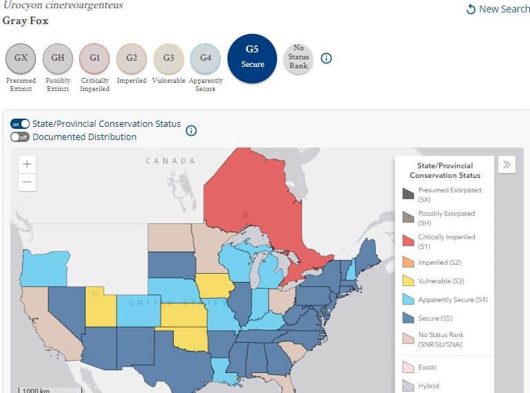 State Level Conservation Status - Nature Serve 