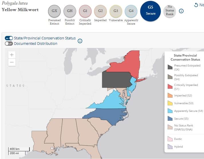 Conservation status at the state level. NatureServe Explorer