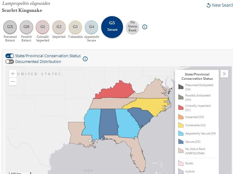 State Level Conservation Status - NatureServe