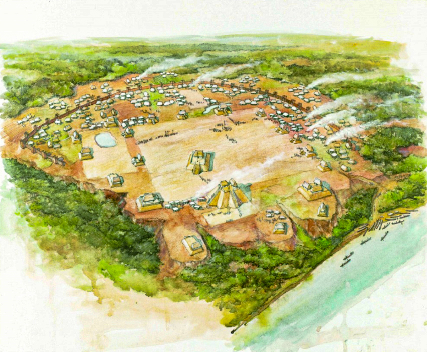 Recreation of mounds. Source: Encyclopedia of Alabama